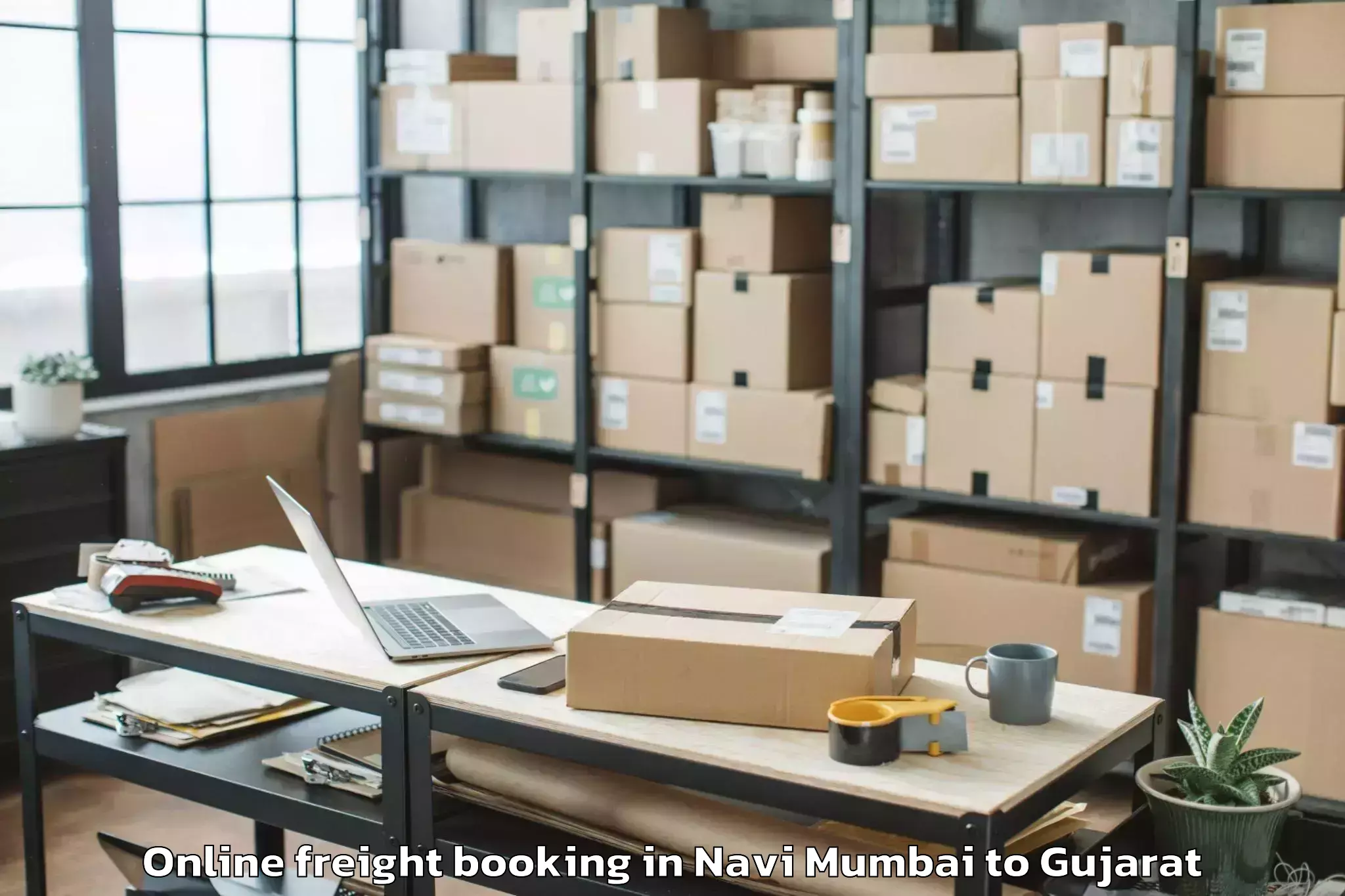 Reliable Navi Mumbai to Porbandar Airport Pbd Online Freight Booking